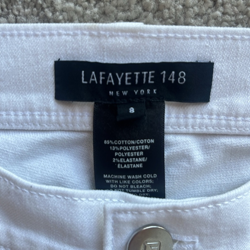 Lafayette 148 New York White Cropped Jeans - Picture 7 of 12
